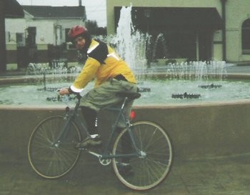 Ainsley on his Schwinn fix