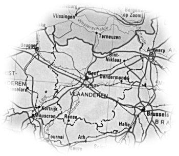 Greyscaled map of Belgium