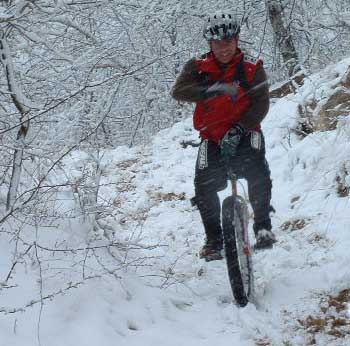 Joe Kisley: Mountain unicycling in the snow